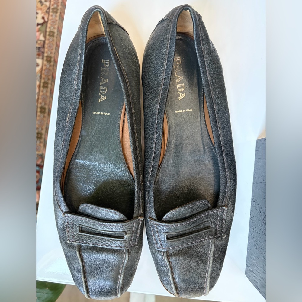 Prada Leather Penny Loafers